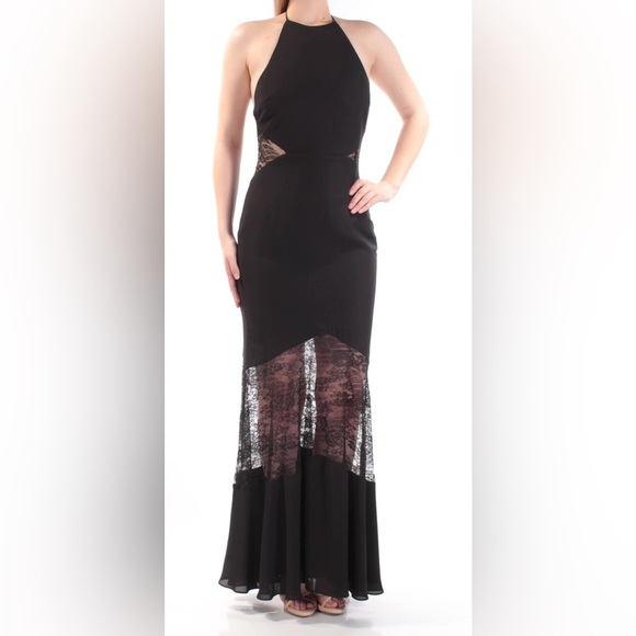 Fame and Partners “Nicchi” Black Lace Panel Gown – NWT – Size 8 - Picture 2 of 11